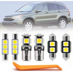 10pcs Interior LED Lights Bulb Kit for Honda CR-V CRV 2007 2008 2009 2010 2011 2012 Map Dome Trunk License Plate Lights Super Bright 6000K White Interior Light Bulbs + Install Tool