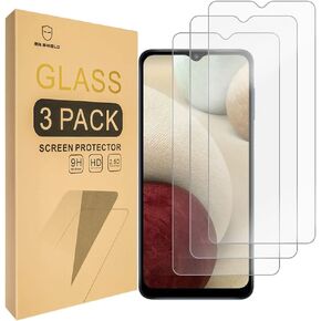 Mr.Shield [3-Pack] Designed For Samsung Galaxy A12 [Tempered Glass] [Japan Glass with 9H Hardness] Screen Protector with Lifetime Replacement