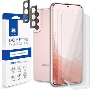 [2+2 Pack] [Dome Premium Film] Galaxy S22 Ultra Flexible EPU Film Screen Protector by Whitestone, 2Pack Camera Protectors with 2Pack Film Screen Protectors - 4Pack
