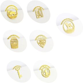 yueton Pack of 7 Mini Hollow Golden Metal Bookmarks Book Note Pad Memo Marker Label