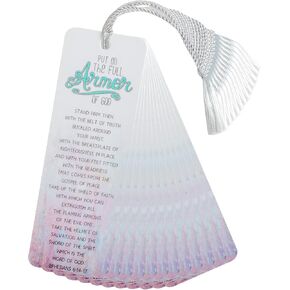 Full Armor of God Soft Watercolors Cardstock Tassel Bookmark Tags, Pack of 12