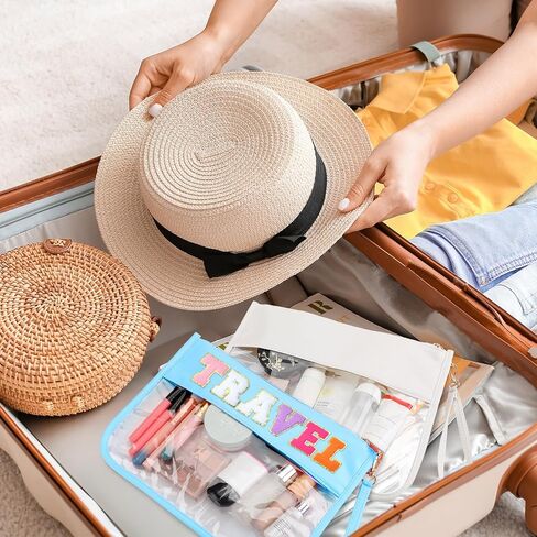 6 قطع من حقائب مكياج شفافة مسطحة بسحاب شفاف من Preppy حقائب مستحضرات تجميل شفافة مع سحاب شفاف من مادة PVC المقاومة للماء للوجبات الخفيفة حقيبة سفر شفافة لأدوات الزينة للنساء (متعددة الألوان) in Saudi Arabia