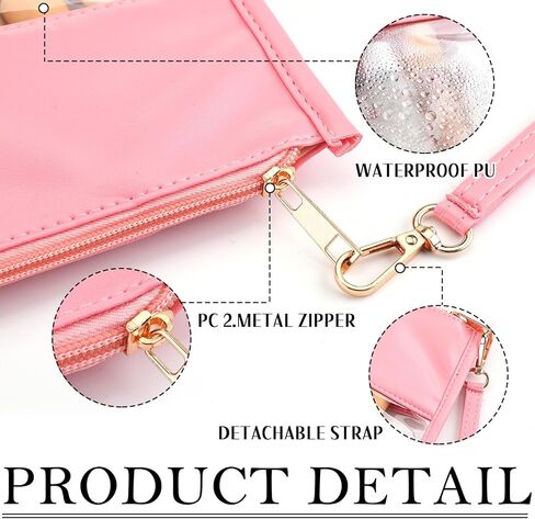 6 قطع من حقائب مكياج شفافة مسطحة بسحاب شفاف من Preppy حقائب مستحضرات تجميل شفافة مع سحاب شفاف من مادة PVC المقاومة للماء للوجبات الخفيفة حقيبة سفر شفافة لأدوات الزينة للنساء (متعددة الألوان) in Saudi Arabia