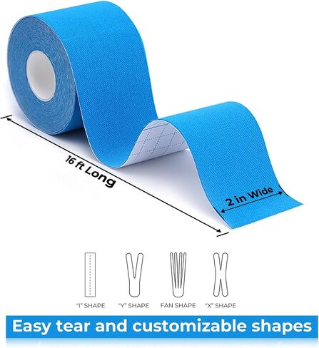 Kinesiology Tape,Hypoallergenic and Waterproof Kinesiology Tape for Muscle Pain Relief and Joint Support,Free-Cutting Elastic Athletic Tape (3 Rolls) in Saudi Arabia