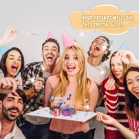 بطاقة عيد ميلاد موسيقية، بطاقات عيد ميلاد منبثقة ثلاثية الأبعاد مع شمعة قابلة للنفخ، بطاقة عيد ميلاد منبثقة مع موسيقى عيد ميلاد سعيد للأطفال والرجال والنساء in Saudi Arabia
