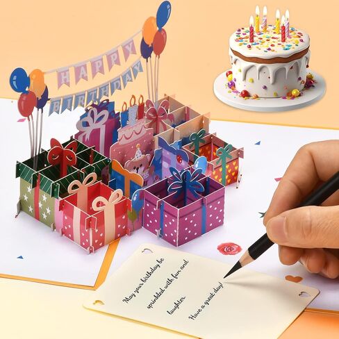 بطاقة عيد ميلاد موسيقية، بطاقات عيد ميلاد منبثقة ثلاثية الأبعاد مع شمعة قابلة للنفخ، بطاقة عيد ميلاد منبثقة مع موسيقى عيد ميلاد سعيد للأطفال والرجال والنساء in Saudi Arabia