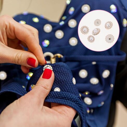 12 PCS Buttons, Pearl Buttons, Vintage Buttons, Metal Button Rhinestone Faux Pearl Buttons Embellishments Set for Coa Suits Knitting Sweaters Sewing Crafting Replacement, and Handmade Crafts (Pearl) in Saudi Arabia