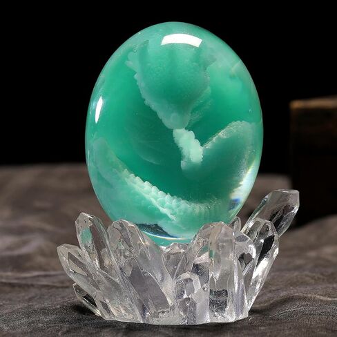 Dragons Egg with Base - Handmade Sculpture Dragon Eggs Resin Ornaments, Statue Gift for The Holidays, Christmas, Birthdays, Graduation in Saudi Arabia
