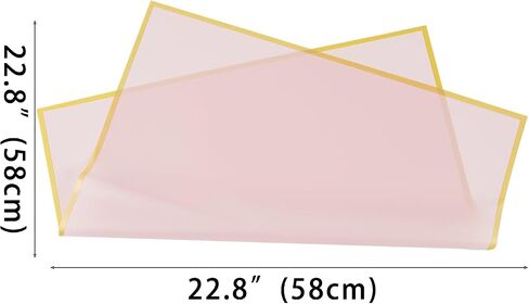 Lyforpyton 20 Sheets Gold Edge Flower Wrapping Paper Waterproof Floral Bouquet Wrapping Paper Engagement Wedding DIY Crafts Gift (Black) in Kuwait