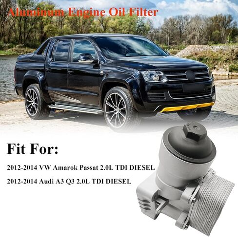 03L115389H مبرد زيت المحرك الألومنيوم مناسب لـ 2012-2014 VW Amarok Passat 2.0L TDI DIESEL، لـ 2012-2014 Audi A3 Q3 2.0L TDI DIESEL مجموعة مهايئ مبيت فلتر الزيت استبدال # 03L115389B، 03L115389C in Saudi Arabia
