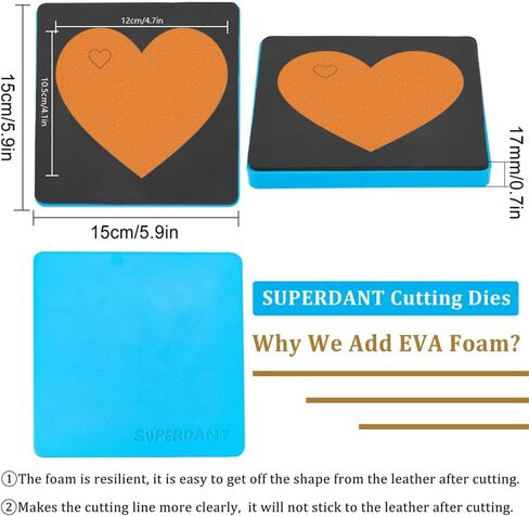SUPERDANT Leather Dink Coaster Cutting Dies Heart Coffee Drinks Glasses Holder Die Cuts Table Decor Party Favors Leather Mat Dies for Weddings Baby Showers Bridal Showers Birthday Valentine Decor in Saudi Arabia