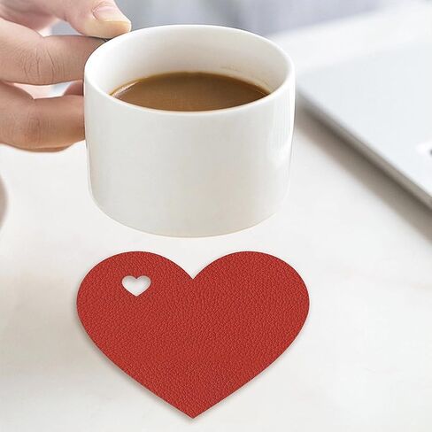 SUPERDANT Leather Dink Coaster Cutting Dies Heart Coffee Drinks Glasses Holder Die Cuts Table Decor Party Favors Leather Mat Dies for Weddings Baby Showers Bridal Showers Birthday Valentine Decor in Saudi Arabia