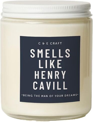 C&E Craft - Smells Like Henry Cavill Scented Candle - Flannel Pine Scent - Gift for Her, Celebrity Prayer Candle, Pop Culture Gift, Girlfriend Gift in Saudi Arabia