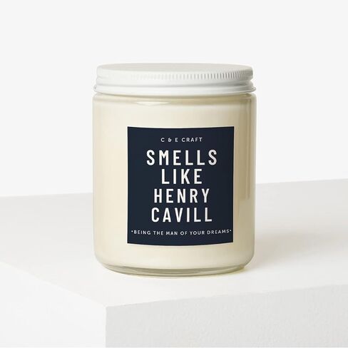 C&E Craft - Smells Like Henry Cavill Scented Candle - Flannel Pine Scent - Gift for Her, Celebrity Prayer Candle, Pop Culture Gift, Girlfriend Gift in Saudi Arabia