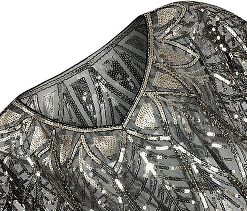 شال 1920s يلتف بالترتر، كيب مسائي مطرز، كيب ترتر، شال نسائي من العشرينيات من القرن العشرين، شال زفاف مطرز بالترتر، شال بوليرو، غطاء فلابر للسهرات in Kuwait