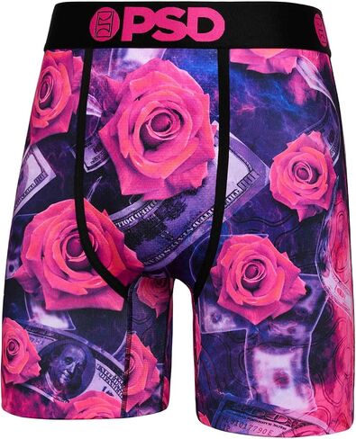 PSD Men's Floral Print Boxer Briefs - 7 Inch Inseam Breathable and Supportive Men's Underwear with Moisture-Wicking Fabric in Saudi Arabia