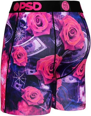 PSD Men's Floral Print Boxer Briefs - 7 Inch Inseam Breathable and Supportive Men's Underwear with Moisture-Wicking Fabric in Saudi Arabia