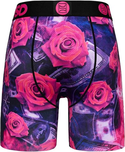 PSD Men's Floral Print Boxer Briefs - 7 Inch Inseam Breathable and Supportive Men's Underwear with Moisture-Wicking Fabric in Saudi Arabia