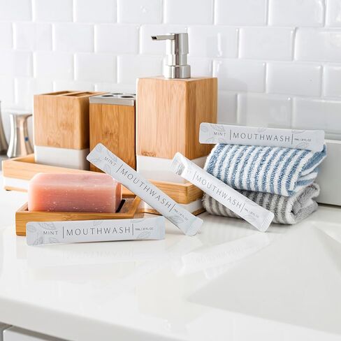 عبوات غسول الفم الفاخرة (20 عبوة فردية، أسود غير لامع) in Kuwait