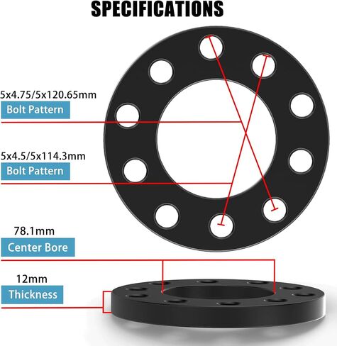5x4.5 5x114.3 5x4.75 Universal Wheel Spacers for Ford/Jeep/Toyota/Honda/Nissan, 4PCS 1/4" (6mm) Wheel Adapters for Cherokee Liberty Wrangler Mustang Ranger Tacoma Camry Accord Civic CRV 370Z Sentra in Saudi Arabia
