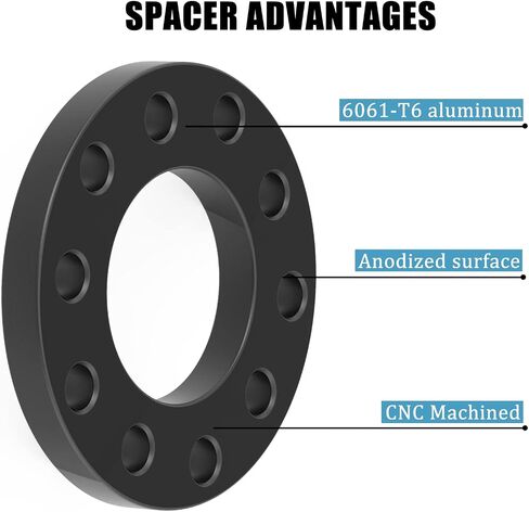 5x4.5 5x114.3 5x4.75 Universal Wheel Spacers for Ford/Jeep/Toyota/Honda/Nissan, 4PCS 1/4" (6mm) Wheel Adapters for Cherokee Liberty Wrangler Mustang Ranger Tacoma Camry Accord Civic CRV 370Z Sentra in Saudi Arabia