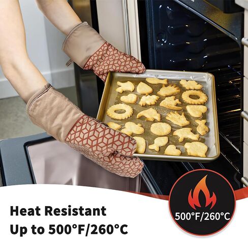 Oven Mitts And Pot Holders Set 6Pcs,Kitchen Oven Glove,High Heat Resistant 500°F Large Size Oven Mits And Potholders With Soft Cotton Lining And Non-Slip Silicone Surface For Cooking (Black) in Kuwait