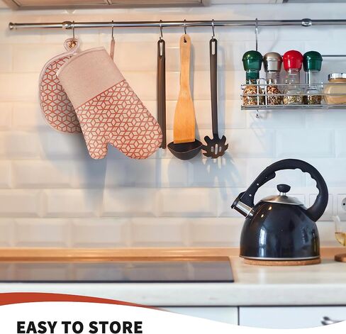 Oven Mitts And Pot Holders Set 6Pcs,Kitchen Oven Glove,High Heat Resistant 500°F Large Size Oven Mits And Potholders With Soft Cotton Lining And Non-Slip Silicone Surface For Cooking (Black) in Kuwait
