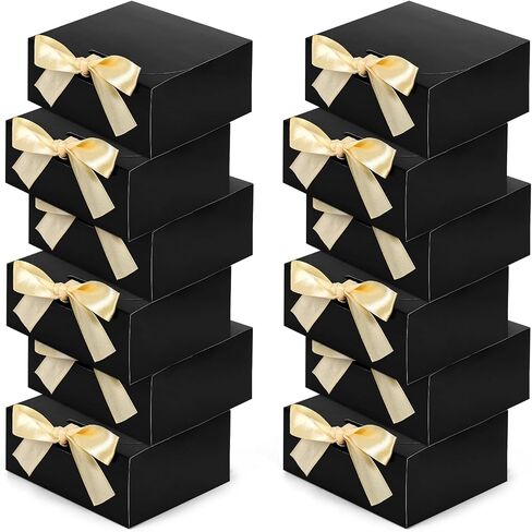 Shindel 12PCS Bridesmaid Proposal Boxes, Black Gift Boxes with Lids Kraft Paper Gift Boxes for Presents Wedding Birthday in Saudi Arabia