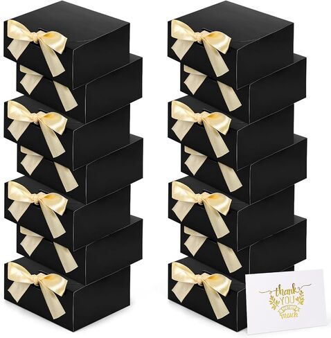 Shindel 12PCS Bridesmaid Proposal Boxes, Black Gift Boxes with Lids Kraft Paper Gift Boxes for Presents Wedding Birthday in Saudi Arabia