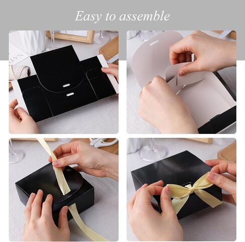 Shindel 12PCS Bridesmaid Proposal Boxes, Black Gift Boxes with Lids Kraft Paper Gift Boxes for Presents Wedding Birthday in Saudi Arabia