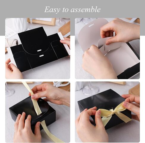 Shindel 12PCS Bridesmaid Proposal Boxes, Black Gift Boxes with Lids Kraft Paper Gift Boxes for Presents Wedding Birthday in Saudi Arabia