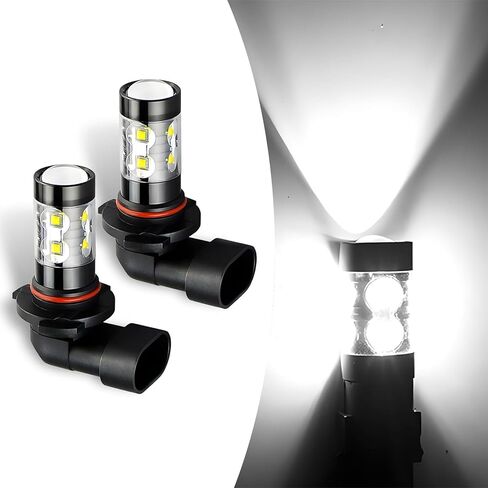 حزمة-2 مصباح ضباب LED للسيارة، استبدال لمبات إضاءة السيارة المعدنية المقاومة للماء، ملحقات مصابيح الضباب الأمامية العالمية عالية الطاقة لشاحنة سيارات الدفع الرباعي (الضوء الأبيض #H11) in Saudi Arabia