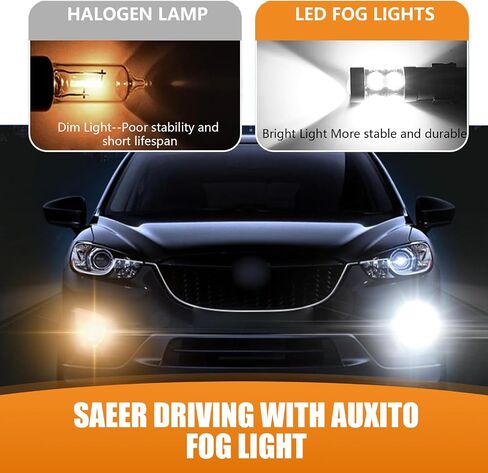 حزمة-2 مصباح ضباب LED للسيارة، استبدال لمبات إضاءة السيارة المعدنية المقاومة للماء، ملحقات مصابيح الضباب الأمامية العالمية عالية الطاقة لشاحنة سيارات الدفع الرباعي (الضوء الأبيض #H11) in Saudi Arabia