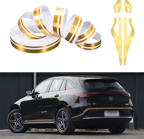 TOMALL 32ft (9.8m) Stripe Stickers for Car Hood Body Side Auto Racing Sport Pinstripe Tape Stripe Decals for Car Bumper Skirt Roof Universal Modified Decoration (Black) in Saudi Arabia