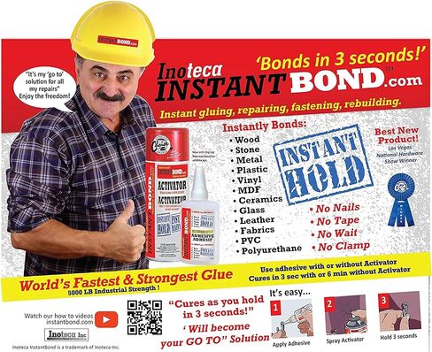 Instant Bond Super Fast Strongest Glue & Accelerator Small Kit 50ml/170g(1) in Saudi Arabia