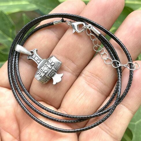 Daikokuten Daikoku God of Wealth Magic Money Hammer Japanese Shinto Buddhism Lucky Good Luck Charm Protection Amulet Safe Travel Talisman Silver Pewter Men's Pendant Necklace w Black Leather Cord in Saudi Arabia