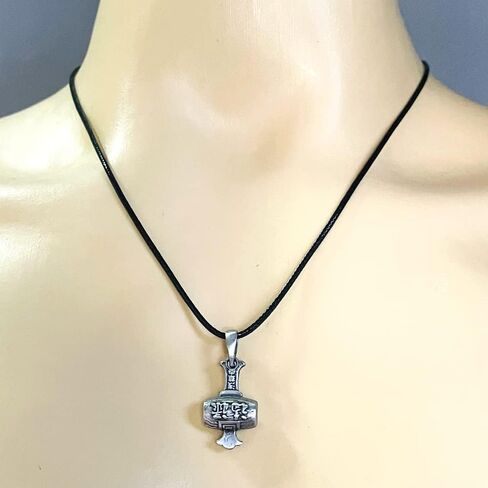 Daikokuten Daikoku God of Wealth Magic Money Hammer Japanese Shinto Buddhism Lucky Good Luck Charm Protection Amulet Safe Travel Talisman Silver Pewter Men's Pendant Necklace w Black Leather Cord in Saudi Arabia
