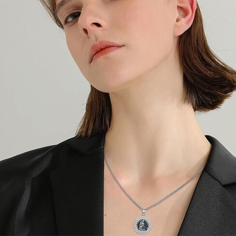 قلادة سانت فلوريان من الفضة الإسترليني عيار 925، قلادة رجال الإطفاء سانت فلوريان، مجوهرات تميمة القديس الراعي، هدية تحمينا للرجال والنساء، 20+2 بوصة in Kuwait