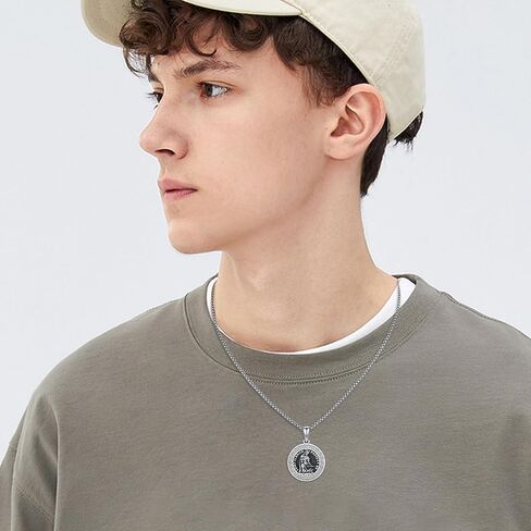 قلادة سانت فلوريان من الفضة الإسترليني عيار 925، قلادة رجال الإطفاء سانت فلوريان، مجوهرات تميمة القديس الراعي، هدية تحمينا للرجال والنساء، 20+2 بوصة in Kuwait