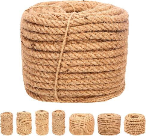 Swpeet 4mm x 328 Feet Jute Twine Braided Natural Jute Rope, Long Twine String Wrapping Packing Gardening Crochet Perfect Arts Crafts Gift Twine Christmas Twine for Craft Projects, Wrapping, Packing in Saudi Arabia