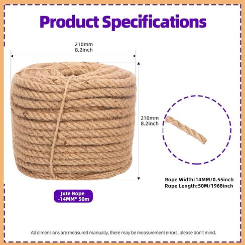 Swpeet 4mm x 328 Feet Jute Twine Braided Natural Jute Rope, Long Twine String Wrapping Packing Gardening Crochet Perfect Arts Crafts Gift Twine Christmas Twine for Craft Projects, Wrapping, Packing in Saudi Arabia