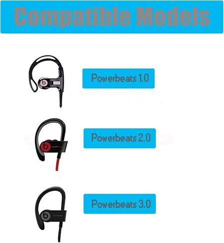10pcs Black Double Flange Replacement Silicone Earbuds EarTips 4.1mm Connector(Fits PowerBeats 2 wireless) in Saudi Arabia