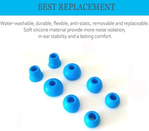 10pcs Black Double Flange Replacement Silicone Earbuds EarTips 4.1mm Connector(Fits PowerBeats 2 wireless) in Saudi Arabia