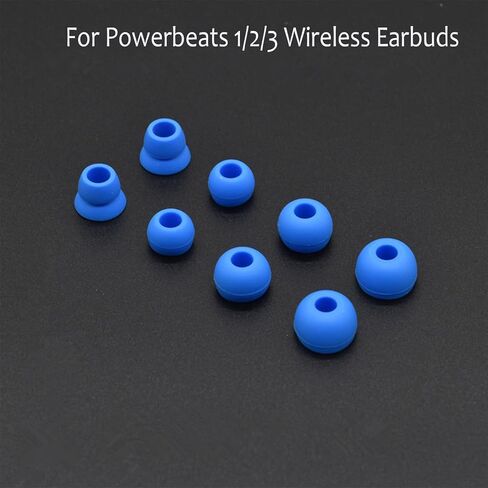 10pcs Black Double Flange Replacement Silicone Earbuds EarTips 4.1mm Connector(Fits PowerBeats 2 wireless) in Saudi Arabia