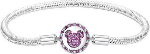 Butterfly Heart Stars and Moon Pattern Charms Bracelet Fit Charms 925 Sterling Silver with 5A Cubic Zirconia Basic Snake Chain Bracelet for Women Christmas Valentine Mother's Day Gift in Saudi Arabia