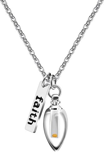 Uloveido Mustard Seed Faith Christian Religious Pendant Necklace, Stainless Steel, Charm Openable Bottle Case in Saudi Arabia
