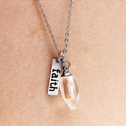 Uloveido Mustard Seed Faith Christian Religious Pendant Necklace, Stainless Steel, Charm Openable Bottle Case in Saudi Arabia