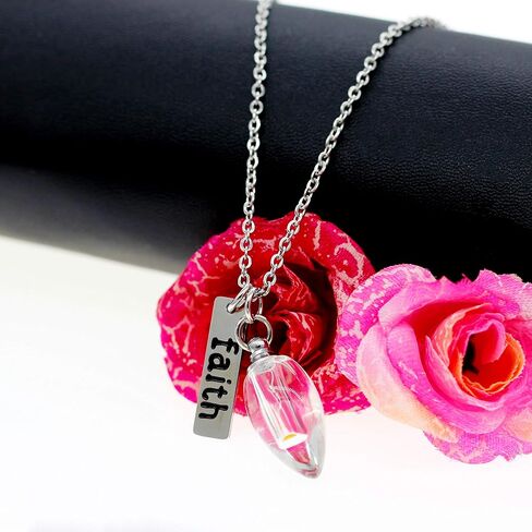 Uloveido Mustard Seed Faith Christian Religious Pendant Necklace, Stainless Steel, Charm Openable Bottle Case in Saudi Arabia