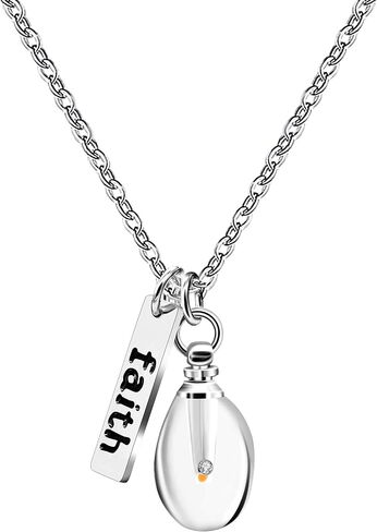 Uloveido Mustard Seed Faith Christian Religious Pendant Necklace, Stainless Steel, Charm Openable Bottle Case in Saudi Arabia