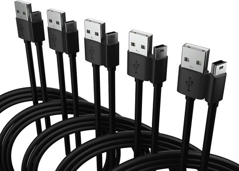 كابل بيانات USB صغير إلى Mini B - بطول إضافي 15 قدم. كابل Mini B مع جودة فائقة لمزامنة البيانات والشحن متوافق مع PS3، وDash Cam، والكاميرات الرقمية، وPDA، والماسحات الضوئية، وما إلى ذلك. (15 قدمًا) in Kuwait